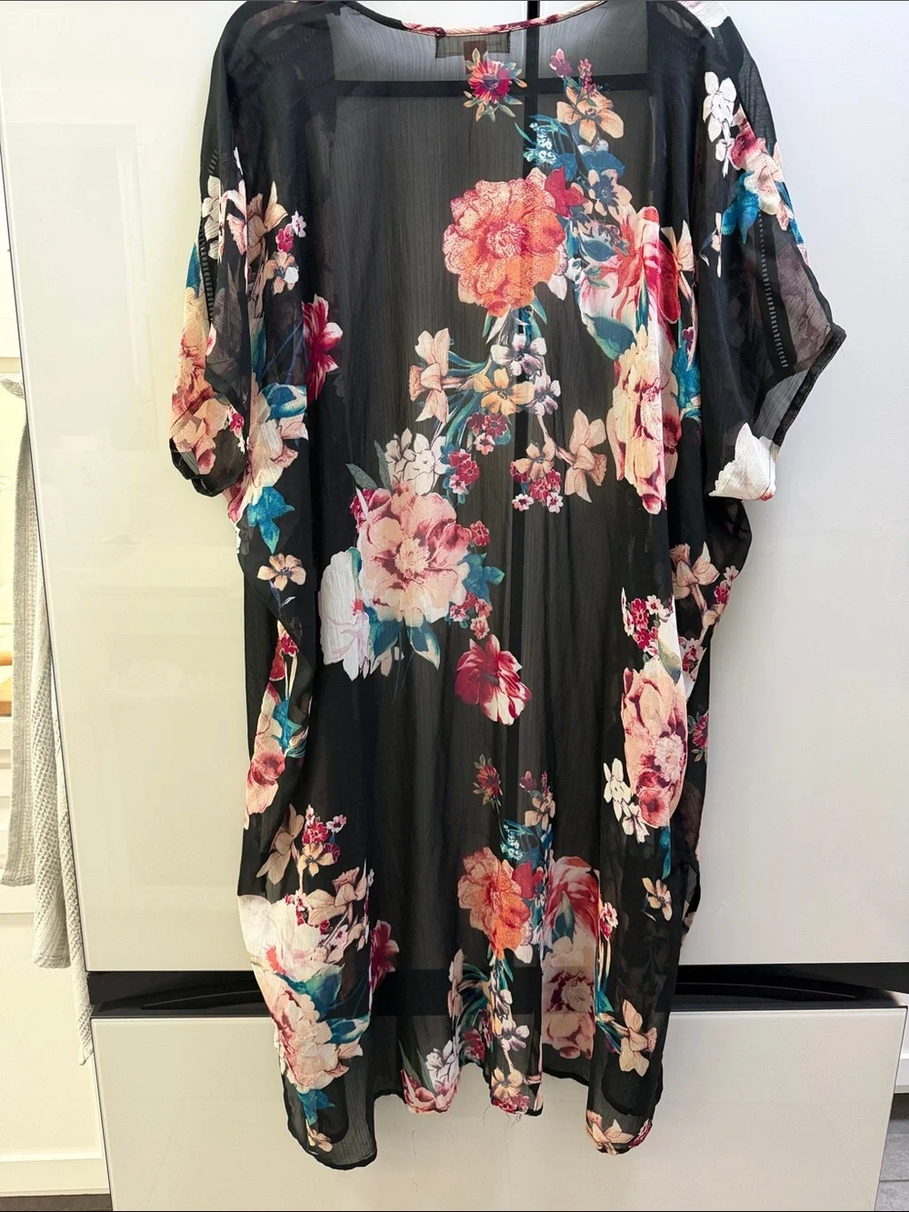 Band of Gypsies Black Floral Sheer Kimono